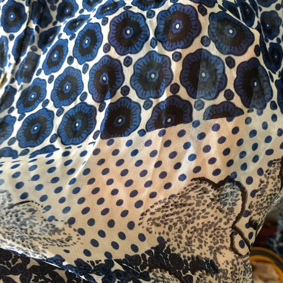 SPLASH Mixed Pattern Sheer button-down blouse - Picture 9 of 12